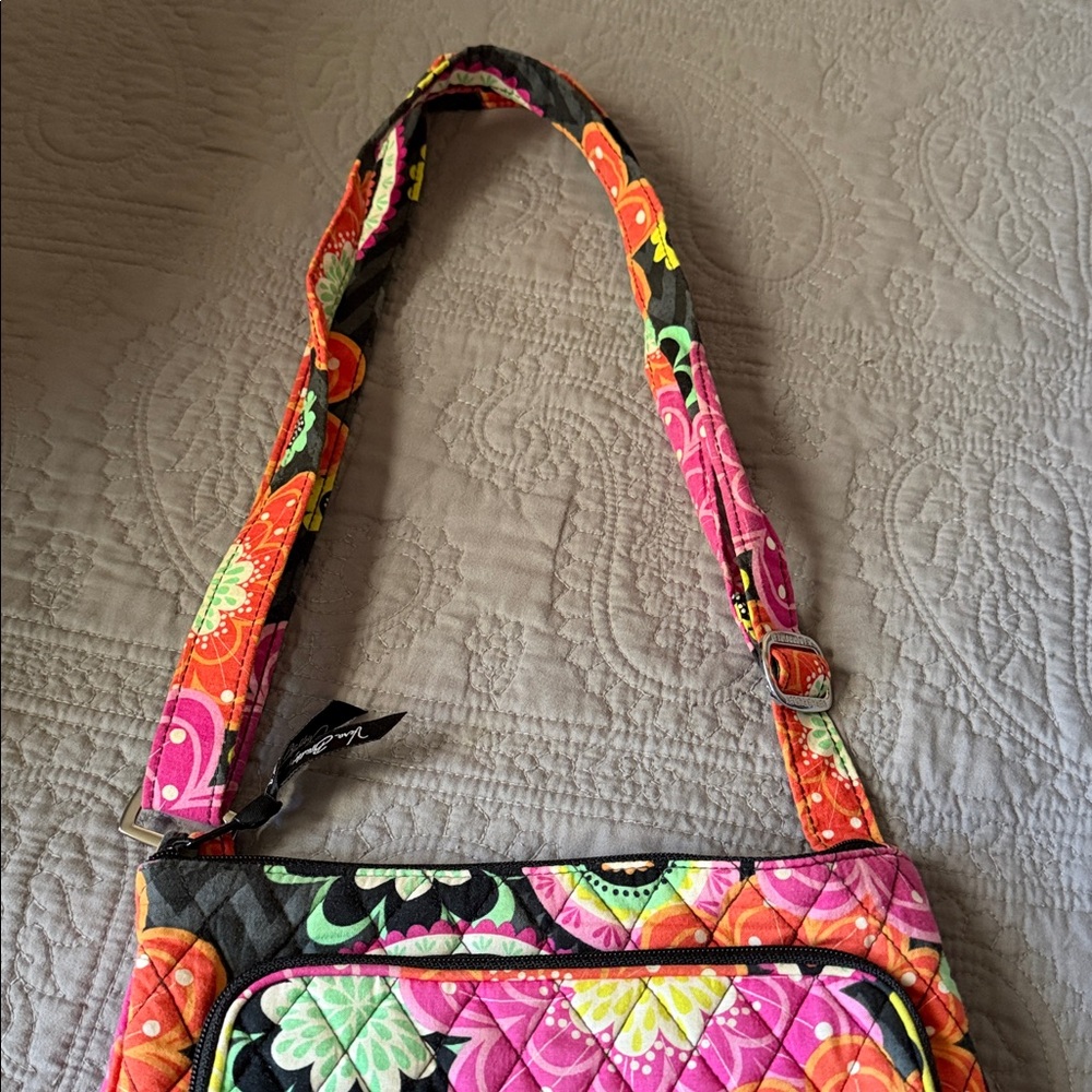 Vera Bradley Floral Quilted Shoulder crossbody Bag Purse Wallet - Picture 11 of 11